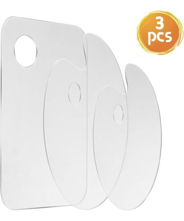 3pcs Clear Acrylic Paint Palette Set for Adults & Kids | Non-Stick Oil Paint Plate with Protective Kraft | Ideal for DIY Craft Art Projects - Buy Online on GoSupps.com