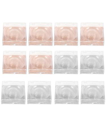 Homoyoyo Lot de 12 Bo tes de Rangement Transparentes pour Faux Cils Plateau Rond tui Compact en Plastique Transparent Support Cils R utilisable Organisateur Portable pour Maquillage et