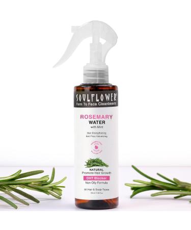Rosemary Water spray with mint (3.38 Fl Oz) | For Hair growth Hair fall control Scalp health Hair damage protection Anti frizz | Rosemary Niacinamide & Peppermint Oil | For Men & Women