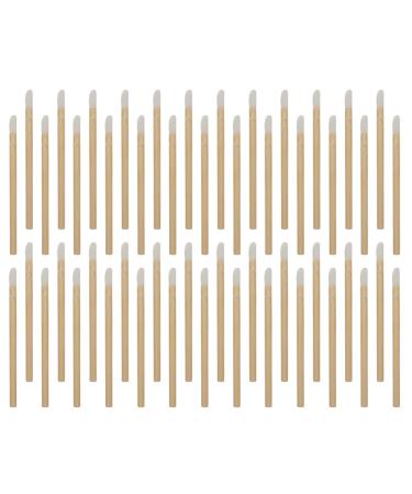 FOMIYES 50Pcs Wooden Lip Brush disposable lip lip disposable mascara applicator eyeshadow brush eyeshadow applicator lip gloss Lip Makeup Supplies portable