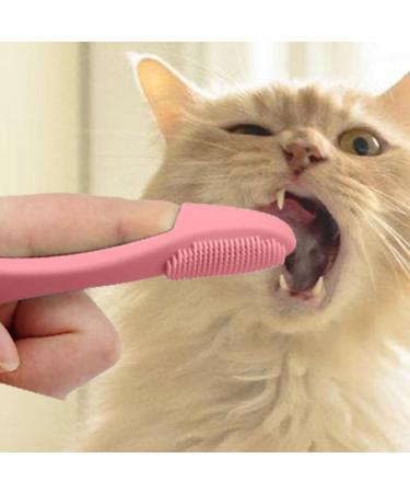 Soft Chin Brush for Pet | Grooming Chin Scrubber Soft Chin Brush | Non-Slip Cleaning Brush Finger Multifunctional Pet Supplies for Cats Pink - Buy Online on GoSupps.com