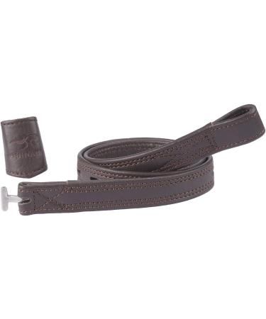 Equinate Slimline Mono Stirrup Leathers - 60 cm Black & Brown | Premium Equestrian Gear - Buy Online on GoSupps.com