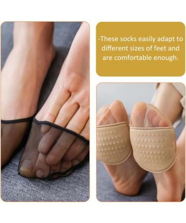 minkissy 12 Pairs Half Socks Toe Socks for Heels Heel Pads for High Heels Compact Forefoot Pads Metatarsal Pads Women Topper Liner Socks Toe Covers Protector Silicone Breathable Women's - Buy Online on GoSupps.com