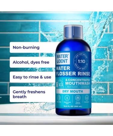Concentrated Irrigant Dry Mouth | Add to Water Flossers | Mild Mint & Fruit Flavor |1:10 186 fl.oz | Alcohol Free Fluoride Free. Made in USA (PACK OF 2) 16.9 Fl Oz (Pack of 2) - Buy Online on GoSupps.com