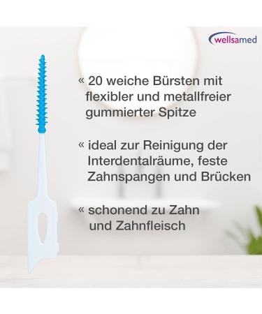 Wellsamed FlexPicks - 20 Interdental Brushes with Flexible Rubber Bristles for Effective Teeth Cleaning | International Shipping - Buy Online on GoSupps.com