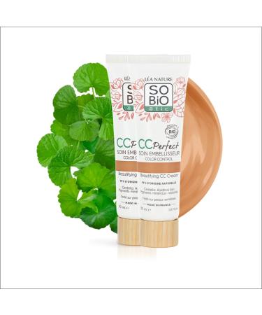 L A NATURE SO BiO tic| CC Cr me Color Control certifi e Bio - Perfect | M dium | Soin embellisseur | Anti-rougeurs Anti-fatigue | Centella asiatica bio | Vegan |Made in France| Lot de 2x30 ml