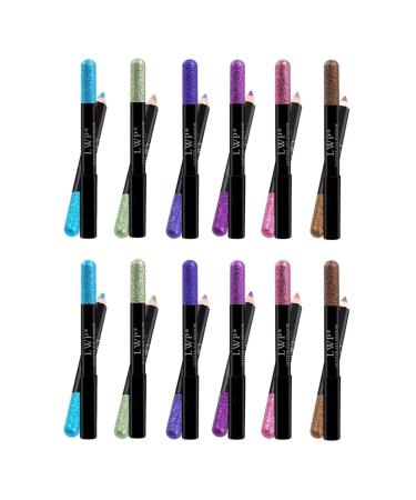 FRCOLOR 6 Pcs Waterproof Eye Shadow Pen Makeup Pen Women Cosmetic Pen Eyeshadow Pen Water Proof Sequins 1 Count (Pack of 1) As Shownx2pcs