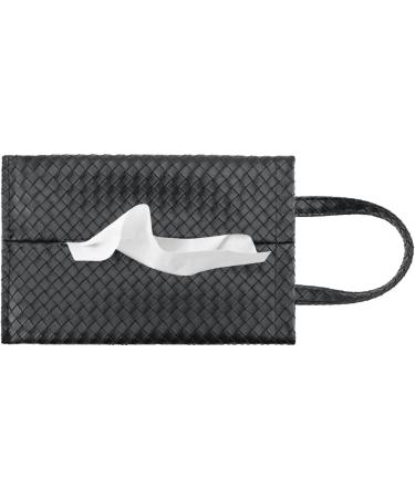 Car Tissue Bag Travel Size Wipe Holder - Car Headrest Woven Pattern Tissue Holder Faux Leather with Handle for Bedroom Black - Buy Online on GoSupps.com