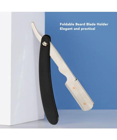 Professional Foldable Stainless Steel Beard Blade Holder | Durable Razor with Straight Edge for Precision Grooming - Buy Online on GoSupps.com