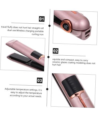 OHPHCALL 2pcs Curling Iron Pro Tools Portable Hair Straightener Travel Hair Straightener Golden Abs 21X4X3.5CMx2pcs Rose Goldx2pcs - Buy Online on GoSupps.com