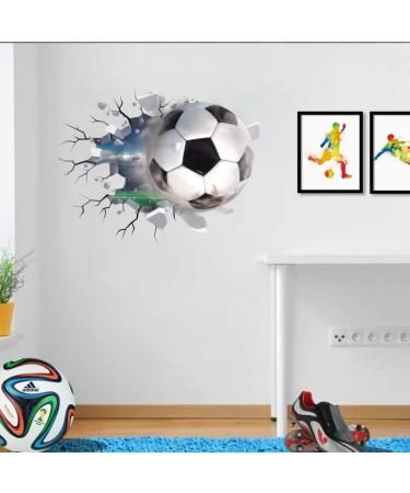 Toarti 3D Football Wall Stickers - Soccer Vinyl Decal for Boys Bedroom - Buy Online on GoSupps.com