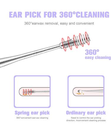 Jibau Ear Cleaner Earwax Removal Kit - 5pcs 360 Spiral Massage Ear Pick | Ear Canal Cleaner and Care Tools - Buy Online on GoSupps.com