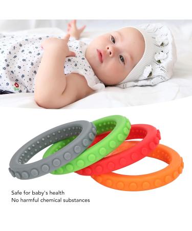 4-Piece Silicone Baby Bite Ring Bracelet - Coolable Heat-Resistant Gum Relief Dental Toys for Front Teeth - Buy Online on GoSupps.com