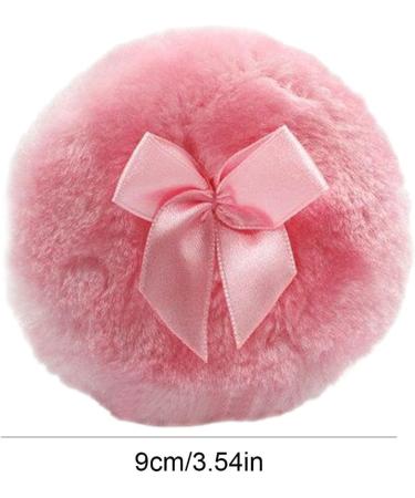 Furry Powder Puff | Ultra Soft Round Face Body Powder Puff with Ribbon Bow | Body Powder Applicator for Baby Kid Adult Makeup Tool for Home & Travel Pink - Buy Online on GoSupps.com