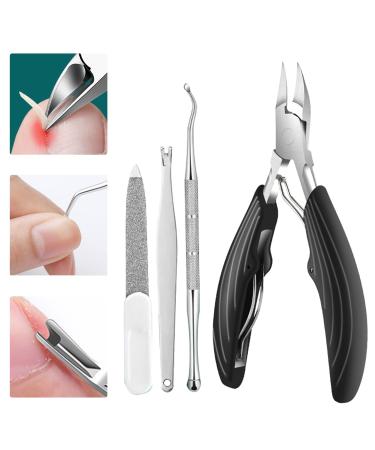 Manicure Set Nail Clippers Nail Scissors Nail File Cuticle Remover Cuticle Scissors Nail Set Cuticle Clippers Ingrown Toenails Set of 4