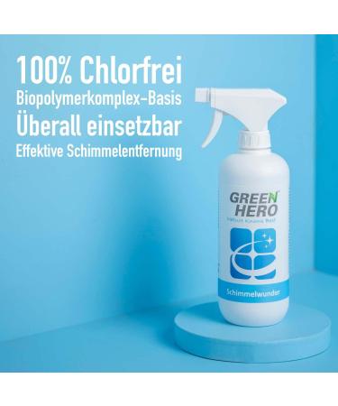 Green Hero Chlorine-Free Mold Remover Spray 500ml - Effective Anti-Mold Solution for Wood Tiles Carpets & Upholstery - Buy Online on GoSupps.com