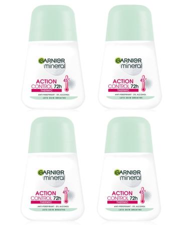 (Pack of 4) Garnier Mineral Action Control Thermic Anti-perspirant Roll On for Women 4x50ml