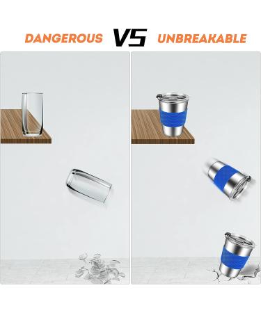 Vermida Kids 12oz Stainless Steel Cups with Straws and Lids - Spill Proof Tumbler for Toddlers - Metal Sippy Cups for School and Outdoor Activities - Green/Orange/Blue (Pack of 3) - Buy Online on GoSupps.com