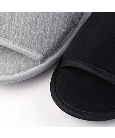 Portable Travel Foldable Slippers Open Toe Hotel Spa Slippers Cotton Non-Disposable Guests Slippers Business Trip Flight Slippers with Pouch Indoor House Shoes Anti-Skid Footwear Fit Men and Women 6 UK Black Grey - Buy Online on GoSupps.com
