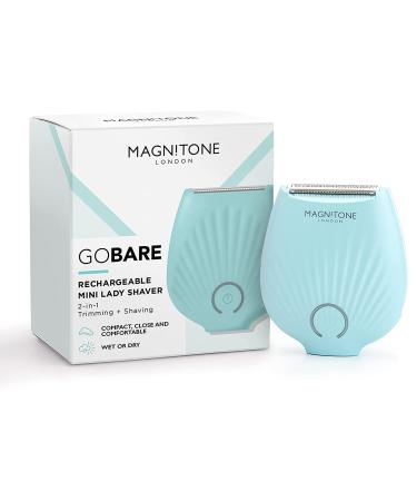Magnitone GoBare! Rechargeable Waterproof Compact Mini Lady Shaver for Legs Underarms and Bikini Line (Aqua)