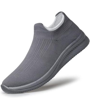 Vidbiv Men Slip-On Casual Trainers Walking Shoes - Lightweight & Breathable Mesh Sneaker in Grey-1 - Buy Online on GoSupps.com
