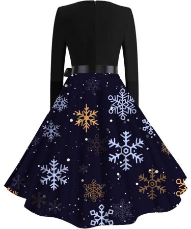 Hanxiulin Women's Christmas Hoodie Dress - Elk Party Sweatshirt with Pocket | Fashion Jumper for Autumn Winter - Dark Blue XXL - Buy Online on GoSupps.com