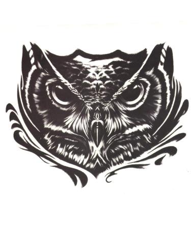 Body Art Removable Waterproof Temporary Tattoo paper Sticker sexy color bird Owl Design (20*30cm) black owl