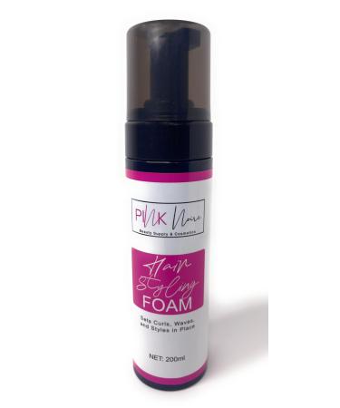 Pink Noire | Hair Styling Foam | 7 fl oz | Mousse for Curly Hair | Perfect for Defining Curly & Wavy Hair