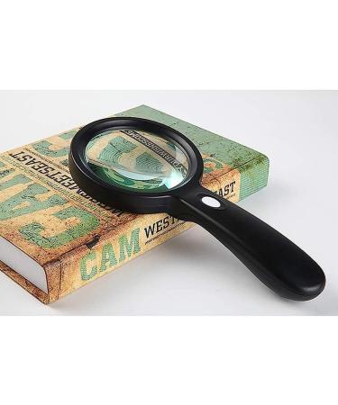 Magnifying Glass with Light 10X Magnification Lightweight Handheld Magnifying Glass for Reading Hobbies Magnifier/Black Comfortable Anniversary - Buy Online on GoSupps.com