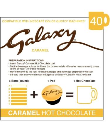 Galaxy Hot Chocolate Pods Bundle - 48 Dolce Gusto Compatible Capsules | Includes Galaxy Hot Chocolate, Caramel, and Orange Flavors - 40 Count Pack - Buy Online on GoSupps.com