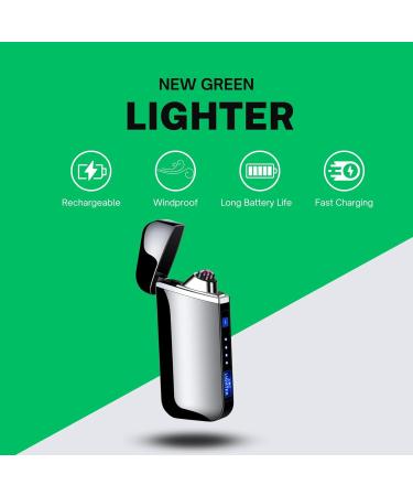 Serenib Electric Dual Arc Plasma Lighter 1 Pack Rechargeble Upgraded with Battery Indicator and Gift Box Windproof Flameless Electric Candle Lighters Camping Hiking Gifts for Men - Gold - Buy Online on GoSupps.com