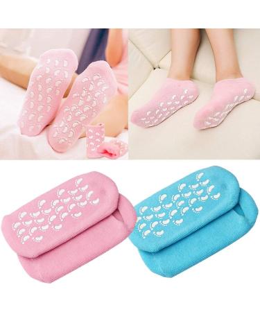 2 Pairs Moisturising Socks Moisture Gel Socks Soft Moisturising Foot Socks for Women and Men Gel Socks for Moisturising Dry Feet Cotton Gel Toe Moisturizing Spa Silicone Socks(Blue Pink) - Buy Online on GoSupps.com