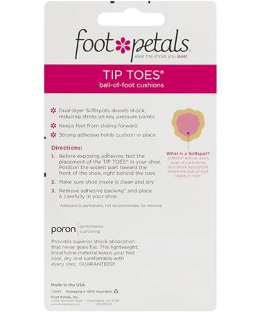 FOOT PETALS Tip Toes Poron - Dual Density Foot Pads for Shoes in Buttercup - One Size - Comfortable Support for All-Day Wear - Buy Online on GoSupps.com