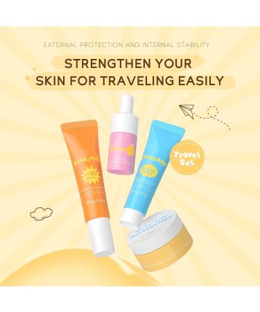 Travel Skin Care Set for Kids Women's Facial Routine Set 4 Piece Gentle Cleansing and Skin Care Kit with Face Cream Cleanser Serum and - Buy Online on GoSupps.com