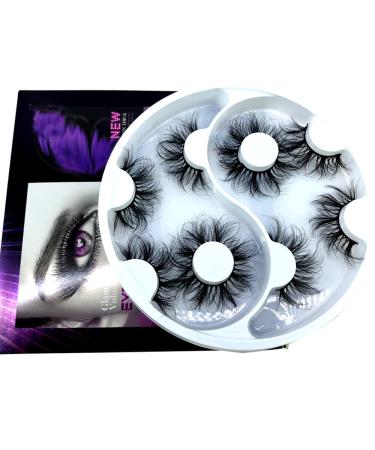 HBZGTLAD 56 Pairs Fluffy Faux Mink 3D False Eyelashes - Natural Strip Lashes Pack (WX28) - Buy Online on GoSupps.com