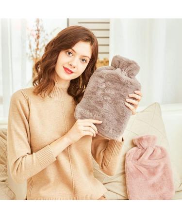 MAIES 2L Classic Hot Water Bottle with Soft Fleece Cover - Ideal for Pain Relief and Warmth | PVC Heat Bottle for Belly & Stomach Comfort - Buy Online on GoSupps.com