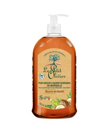 Le Petit Olivier LE PETIT OLIVIER - Pack of 6 - Pure Liquid Superfat Marseille Soap - Shea Butter - Gently Cleanses Skin - Fragrance from Grasse - 96% Natural Origin - Made in France - 750ml