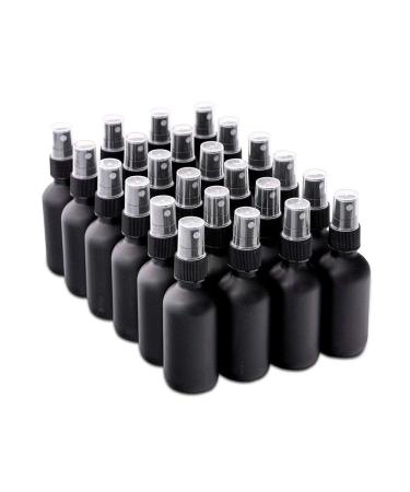 7 Colors Available - The Bottle Depot Bulk 24 Pack 2 oz Black Glass Bottles with Spray Wholesale Quantity for Essential Oils, Serums with Pretty Frosted Finish to Protect and Preserve Quality Black Frosted