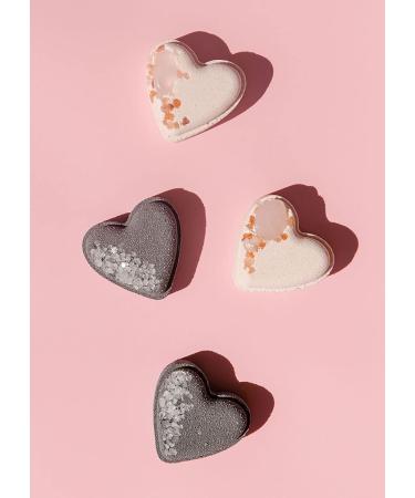 Crystal Heart Bath Bomb Gift Set - Jasmine, Vanilla, Plumeria | Set of 4 | Made in USA with Natural Ingredients & Essential Oils - Cruelty-Free - Buy Online on GoSupps.com