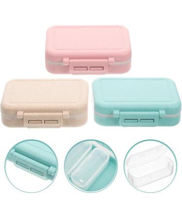Healvian Small Pill Organizer Box - 3Pcs Travel Mini Pill Case Holder with Removable Compartments for Fish Oil - Portable Daily Use - Buy Online on GoSupps.com
