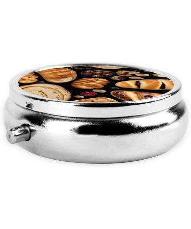 Buy Round Pill Box - 3 Compartment Mini Decorative Portable Organizer for Cheese Sandwiches & Vitamins | International Shipping Available - Buy Online on GoSupps.com