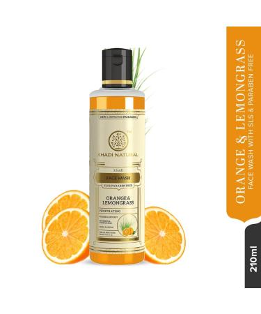 Khadi.../ Natural Orange & Lemongrass Herbal Face Wash | Face Wash for Dry Skin | Organic FaceWash for Healthy Skin | Paraben & SLS Free 210ml - Buy Online on GoSupps.com