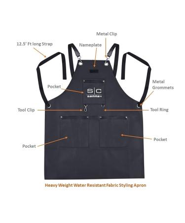 StyleCraft Heavy Weight Waterproof Barber-Salon Apron | Cross Back Strap & Pockets | Black - International Shipping Available - Buy Online on GoSupps.com