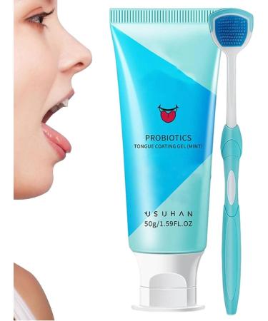 Rolempon Gums Tongue Cleaner Kit - Natural Mint Gel for Fresh Breath | Ergonomic Design Safe for Adults & Kids - Buy Online on GoSupps.com