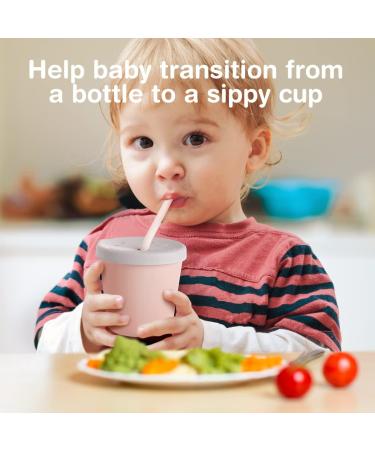 Haakaa Jolly Hippo Baby Straw Cup - Food Grade Silicone Sippy Cup for Infant 6+ Months | BPA Free Training Cup for Toddlers - Bluestone - Buy Online on GoSupps.com