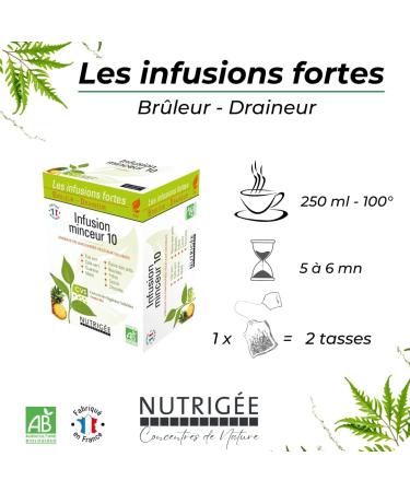 NUTRIG E - Organic Slimming Infusion 10 - Double Action - Burns & Drains - Green Tea Green Coffee Guarana Mate Meadowsweet Bou - Buy Online on GoSupps.com