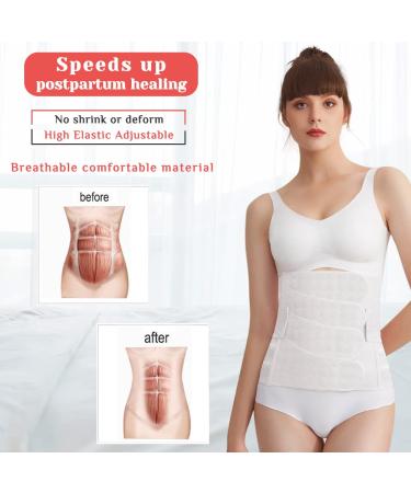 Postpartum Belly Binder - Large Pink Abdomen Girdle for Body Recovery After Childbirth - Buy Online on GoSupps.com