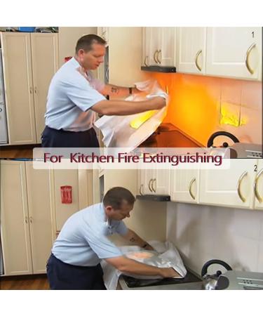 Fosneta Fire Blanket 2 Pack 39.3 x 39.3 | Home & Kitchen Car Survival | Flame Retardant Fabric Beige | Emergency Fireproof Blanket for People Safety - Buy Online on GoSupps.com