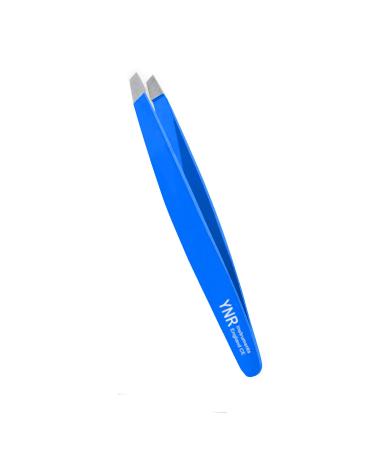 Eyebrow Tweezers Hair Tweezers Slanted Tweezers Made with Stainless Steel Slant Tip Precision Plucking and Tweezing for Brows Ingrown Hair Splinters (Blue)