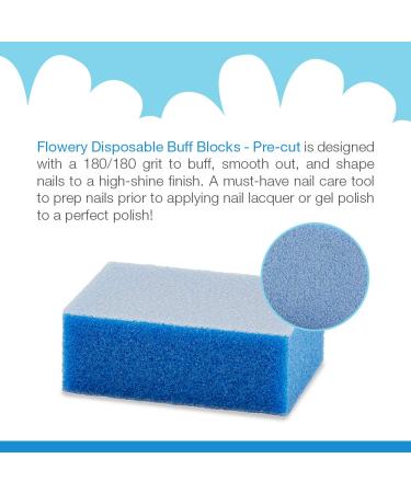 Flowery Disposable Buff Blocks Blue 180/Grit Nail Polishing Buffer - 100 pcs (DFBB-100) - Buy Online on GoSupps.com